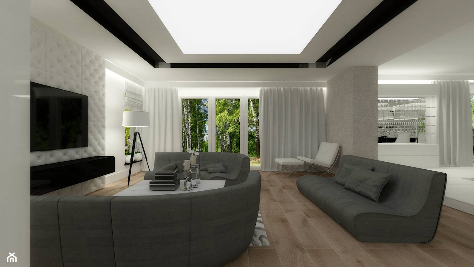 Dom jednorodzinny w Kolumnie - Średni biały salon, styl glamour - zdjęcie od Am Design Studio projektowania wnętrz - Homebook