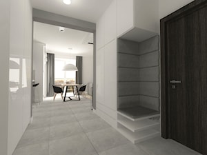 mieszkanie w bloku - Średni biały szary hol / przedpokój - zdjęcie od Am Design Studio projektowania wnętrz