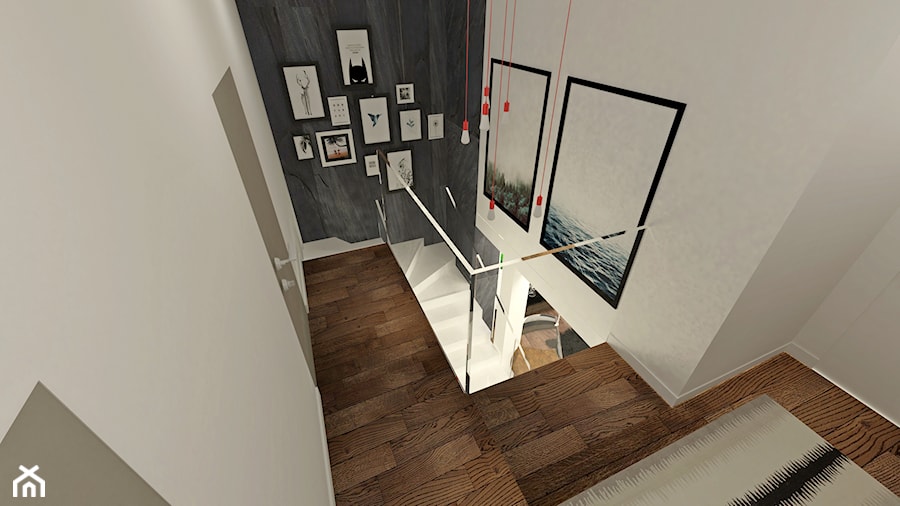 Dom jednorodzinny pod Łodzią - Schody, styl nowoczesny - zdjęcie od Am Design Studio projektowania wnętrz