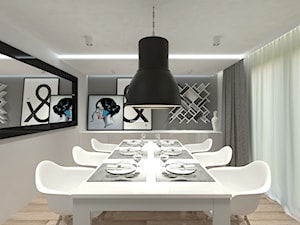 Projekt zmiany aranżacji części pomieszczeń w domu jednorodzinnym- Krzywanice - Jadalnia, styl nowoczesny - zdjęcie od Am Design Studio projektowania wnętrz