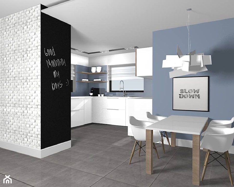 Projekt kuchni w domu jednorodzinnym w Ostrowie koło Łasku - zdjęcie od Am Design Studio projektowania wnętrz