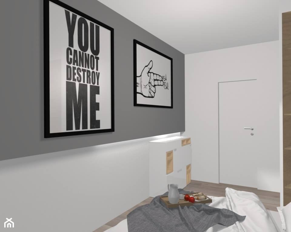 Projekt metamorfozy 43-metrowego mieszkania w bloku z wielkiej płyty - zdjęcie od Am Design Studio projektowania wnętrz - Homebook