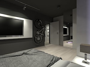 Projekt zmiany aranżacji wnętrza mieszkania w bloku z wielkiej płyty - Sypialnia, styl minimalistyczny - zdjęcie od Am Design Studio projektowania wnętrz