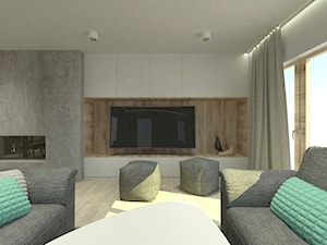 Projekt wnętrza domu jednorodzinnego w Zduńskiej Woli - Salon, styl minimalistyczny - zdjęcie od Am Design Studio projektowania wnętrz