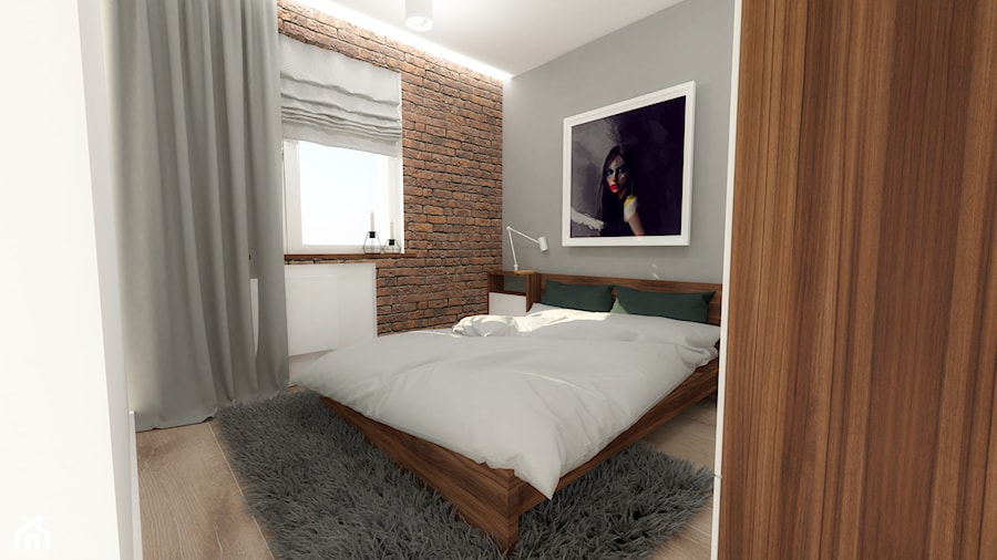 Mieszkanie wielka płyta46m2 - Sypialnia, styl skandynawski - zdjęcie od Am Design Studio projektowania wnętrz