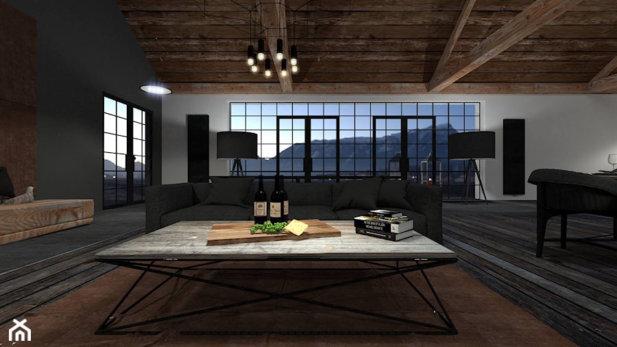 Otwarty salon z kuchnią - Salon, styl nowoczesny - zdjęcie od Am Design Studio projektowania wnętrz