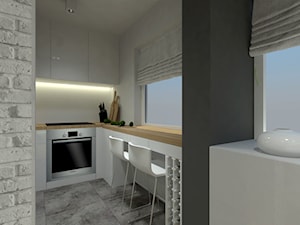 Projekt zmiany aranżacji wnętrza mieszkania w bloku z wielkiej płyty - Kuchnia, styl minimalistyczny - zdjęcie od Am Design Studio projektowania wnętrz