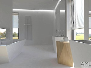 Sypialnia z otwartą łazienką - Łazienka, styl minimalistyczny - zdjęcie od Am Design Studio projektowania wnętrz
