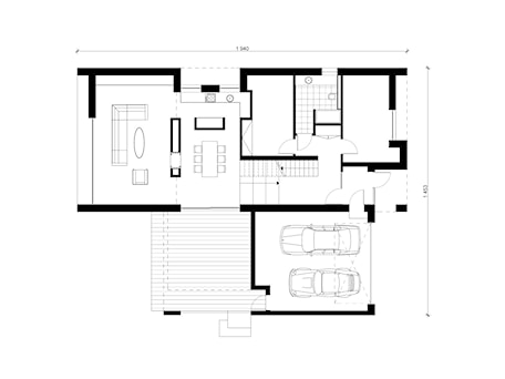 Aranżacje wnętrz - Domy: rzut parteru - 4Q Dekton Pracownia Architektoniczna . Przeglądaj, dodawaj i zapisuj najlepsze zdjęcia, pomysły i inspiracje designerskie. W bazie mamy już prawie milion fotografii!