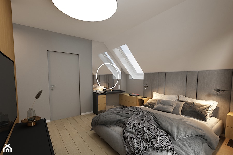 Dom jednorodzinny - projekt wnętrz - Sypialnia, styl nowoczesny - zdjęcie od 4Q Dekton Pracownia Architektoniczna