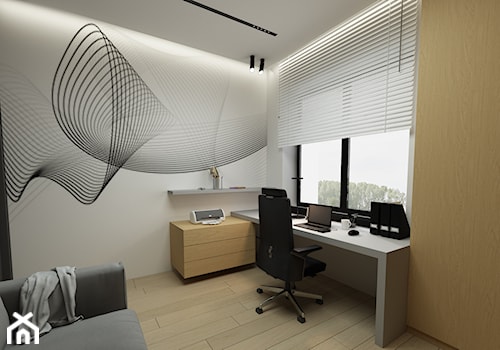 Dom jednorodzinny - projekt wnętrz - Biuro, styl nowoczesny - zdjęcie od 4Q Dekton Pracownia Architektoniczna