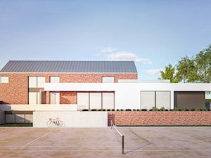Nowoczesny dom z cegły na skarpie - Domy, styl nowoczesny - zdjęcie od 4Q Dekton Pracownia Architektoniczna