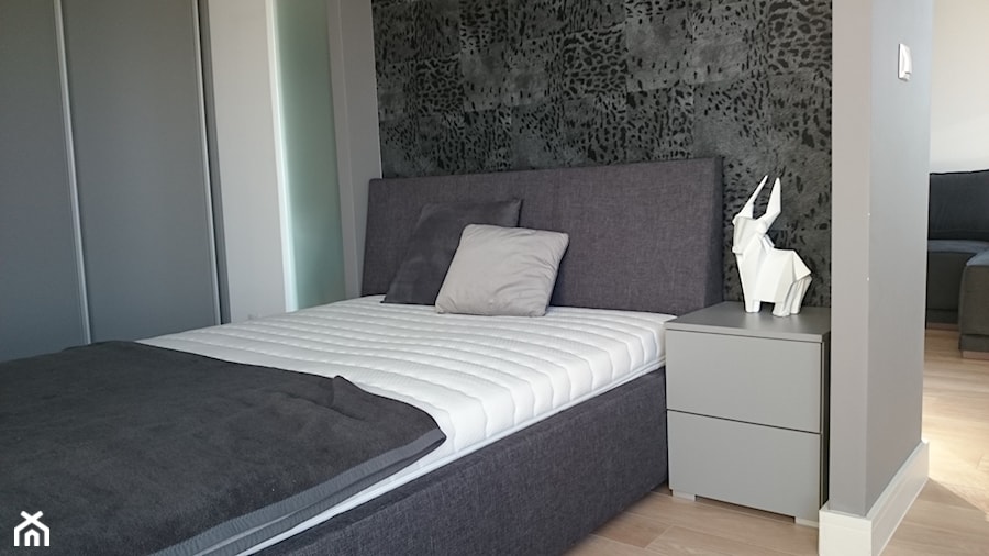 Apartament dla singla Szczecin - Sypialnia, styl nowoczesny - zdjęcie od 4Q Dekton Pracownia Architektoniczna