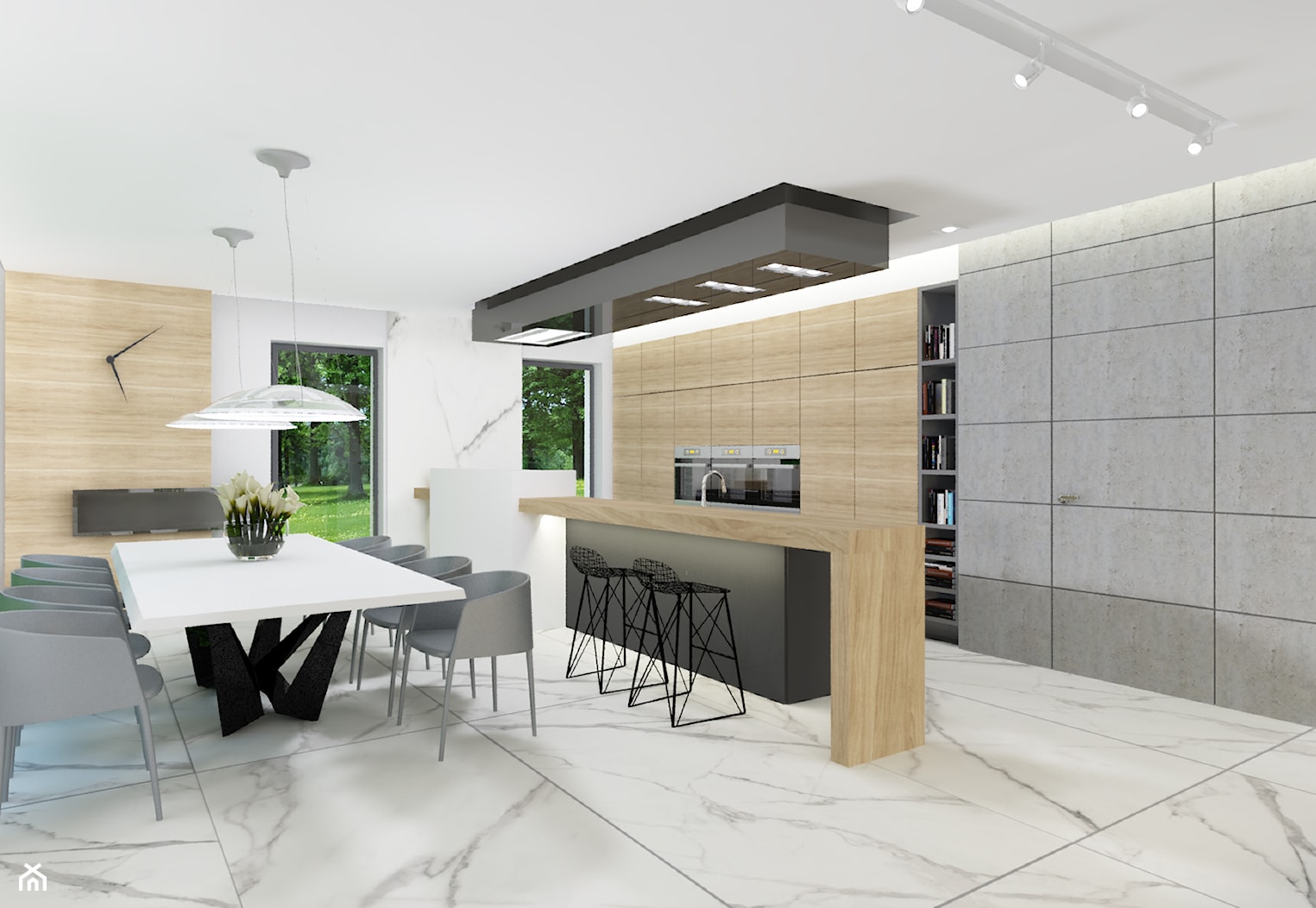 Jadalnia z kuchnią - zdjęcie od 4Q Dekton Pracownia Architektoniczna - Homebook