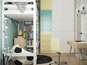 pokój chłopca #3, Warszawa - Średni biały niebieski pokój dziecka dla dziecka dla nastolatka dla chłopca dla dziewczynki, styl nowoczesny - zdjęcie od JUST studio projektowe