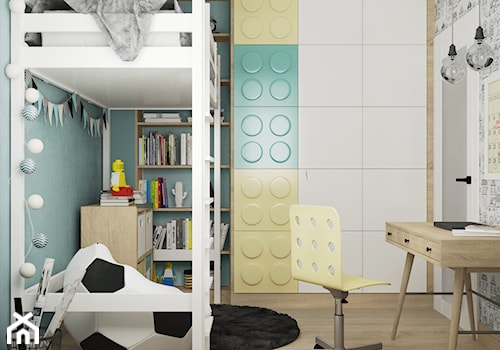 pokój chłopca #3, Warszawa - Średni biały niebieski pokój dziecka dla dziecka dla nastolatka dla chłopca dla dziewczynki, styl nowoczesny - zdjęcie od JUST studio projektowe