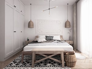 mieszkanie #12, Białystok - Średnia biała sypialnia, styl skandynawski - zdjęcie od JUST studio projektowe