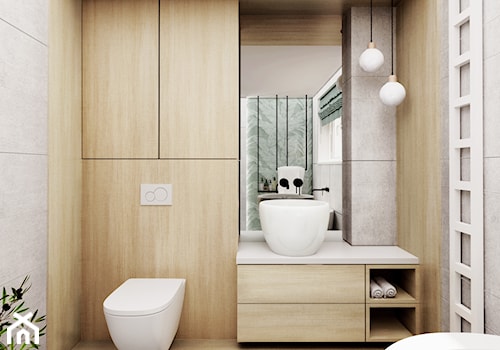 dom #1, Gdańsk - Mała łazienka z oknem, styl nowoczesny - zdjęcie od JUST studio projektowe