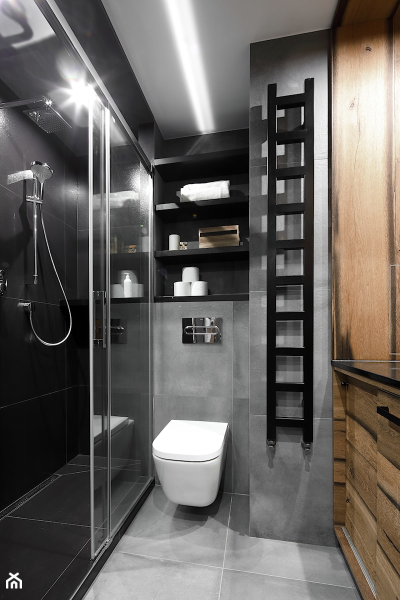 mieszkanie #11, Czarna Białostocka - Średnia bez okna z punktowym oświetleniem łazienka, styl nowoczesny - zdjęcie od JUST studio projektowe