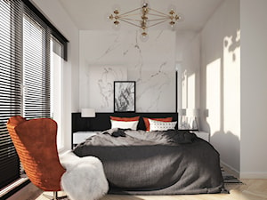 mieszkanie #7, Gdańsk - Średnia biała czarna sypialnia, styl nowoczesny - zdjęcie od JUST studio projektowe