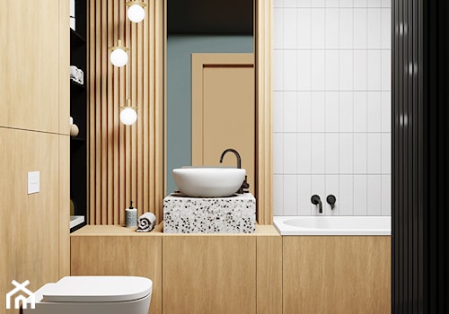 łazienka #11, Białystok - Średnia bez okna łazienka, styl nowoczesny - zdjęcie od JUST studio projektowe