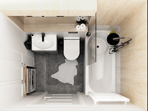 mieszkanie #3, Białystok - Mała na poddaszu bez okna z pralką / suszarką łazienka, styl skandynawski - zdjęcie od JUST studio projektowe