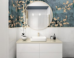 mieszkanie #9, Wasilków - Mała na poddaszu bez okna z lustrem łazienka, styl glamour - zdjęcie od JUST studio projektowe - Homebook
