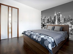 Mieszkanie 50m2 Warszawa Mokotów - REALIZACJA - Średnia biała sypialnia, styl nowoczesny - zdjęcie od Medyńscy Projektowanie