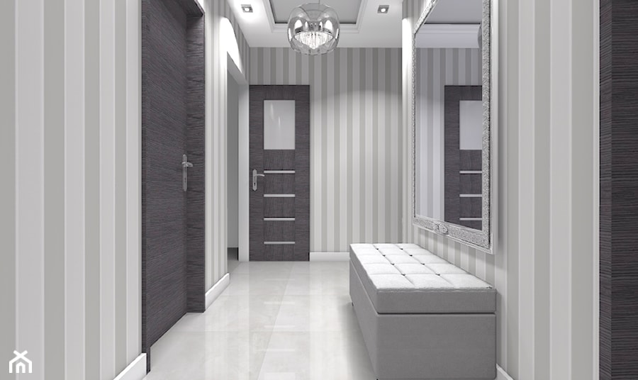 Łazienka i hall w stylu glamour - Hol / przedpokój, styl glamour - zdjęcie od Medyńscy Projektowanie