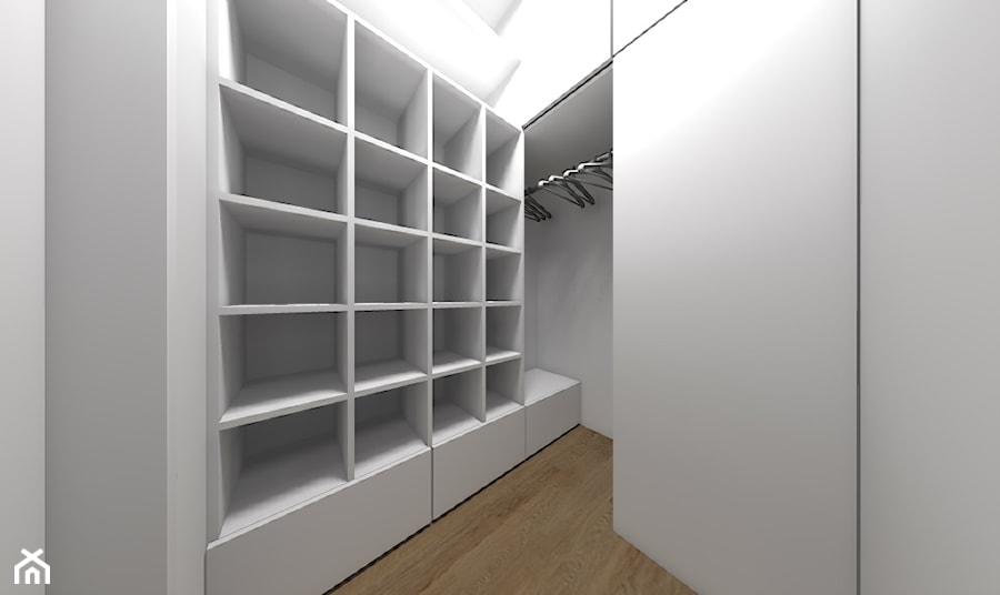 Wybrane wnętrza mieszkania w Warszawie - wersja klasyczna/ skandynawska - Garderoba, styl minimalistyczny - zdjęcie od Medyńscy Projektowanie