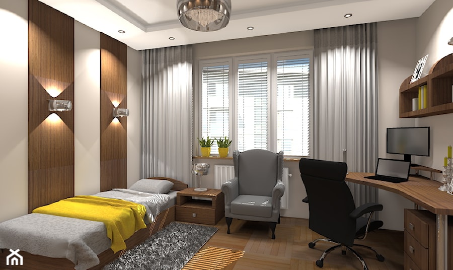 Dwa pokoje w warszawskim mieszkaniu - Sypialnia, styl nowoczesny - zdjęcie od Medyńscy Projektowanie