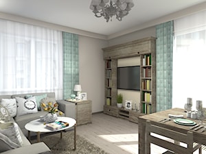 Mieszkanie 75m2 na Bemowie - styl wiejski - Salon, styl nowoczesny - zdjęcie od Medyńscy Projektowanie