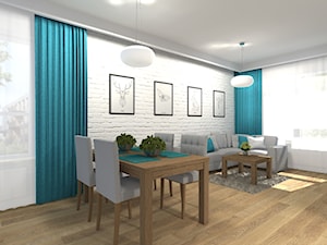 Mieszkanie 84m2 Warszawa - Wilanów - Średni biały salon z jadalnią, styl nowoczesny - zdjęcie od Medyńscy Projektowanie