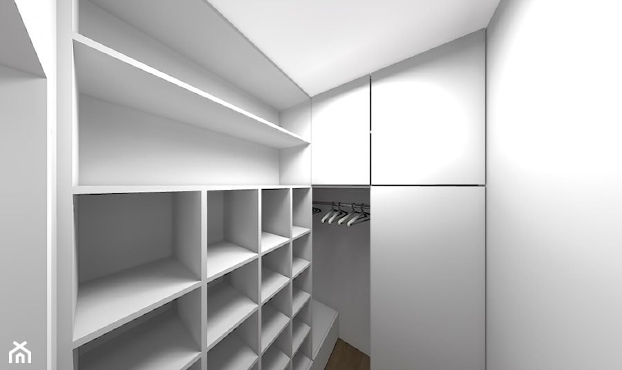 Wybrane wnętrza mieszkania w Warszawie - wersja klasyczna/ skandynawska - Garderoba, styl minimalistyczny - zdjęcie od Medyńscy Projektowanie