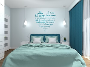 Mieszkanie 94m2 Warszawa-Wilanów - Mała szara sypialnia, styl nowoczesny - zdjęcie od Medyńscy Projektowanie