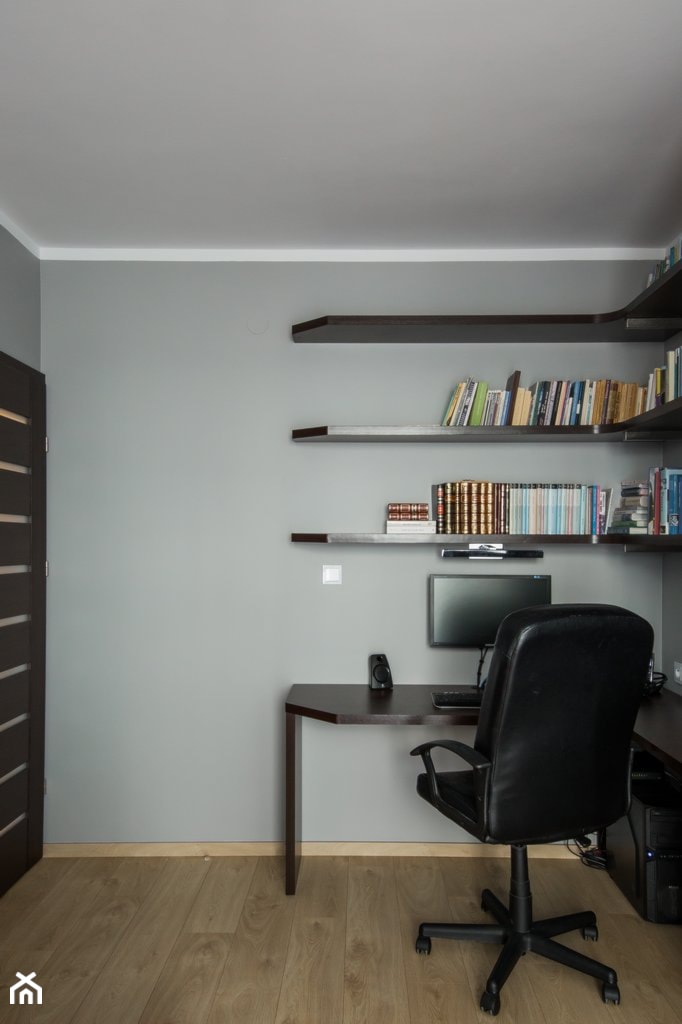 Mieszkanie 90m2 Warszawa Ursus - REALIZACJA - Średnie szare biuro, styl nowoczesny - zdjęcie od Medyńscy Projektowanie