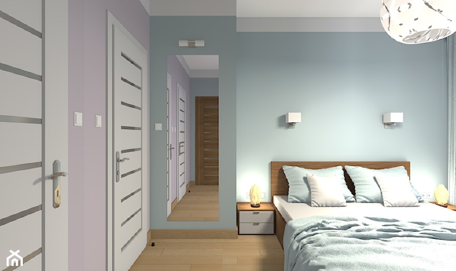 Mieszkanie w Warszawie 113m2 - Mała szara sypialnia - zdjęcie od Medyńscy Projektowanie
