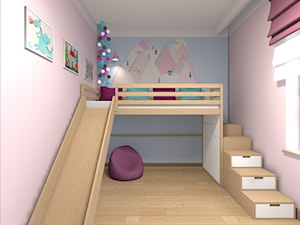 Mieszkanie w Warszawie 113m2 - Mały różowy niebieski pokój dziecka dla dziecka dla nastolatka dla chłopca dla dziewczynki - zdjęcie od Medyńscy Projektowanie