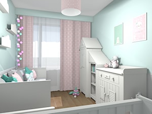 Mieszkanie 94m2 Warszawa-Wilanów - Mały zielony pokój dziecka dla niemowlaka dla chłopca dla dziewczynki, styl nowoczesny - zdjęcie od Medyńscy Projektowanie