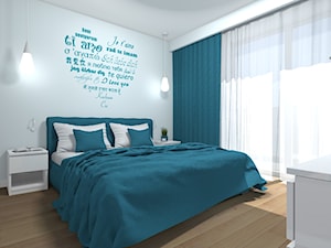 Mieszkanie 94m2 Warszawa-Wilanów - Średnia biała sypialnia, styl nowoczesny - zdjęcie od Medyńscy Projektowanie