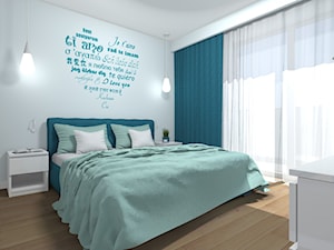 Mieszkanie 94m2 Warszawa-Wilanów - Średnia biała sypialnia, styl nowoczesny - zdjęcie od Medyńscy Projektowanie