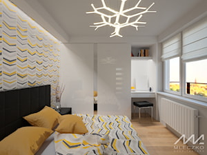 Mieszkanie z bursztynowym akcentem - Mała szara sypialnia, styl tradycyjny - zdjęcie od mleczko architektura