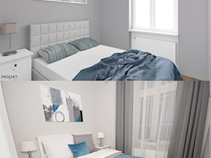 Mieszkanie na Miodowej - Mała szara sypialnia - zdjęcie od mleczko architektura