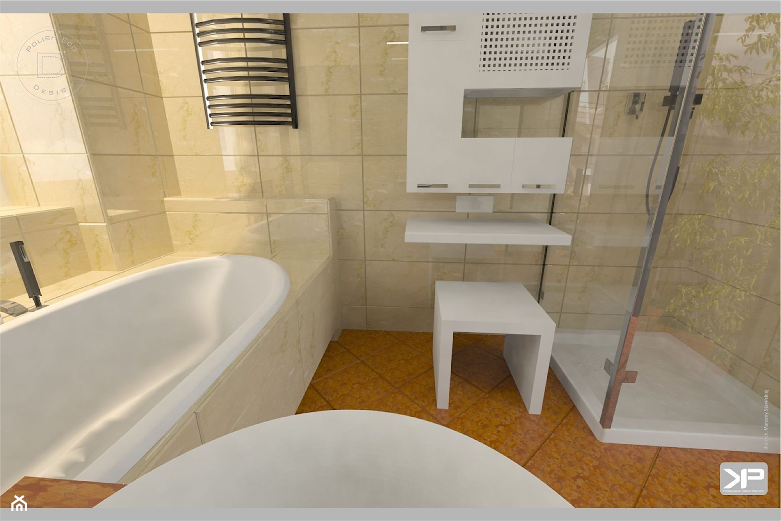 Łazienka prywatna z wanną i prysznicem - zdjęcie od KP Produkcja Archi-Tektury - Homebook