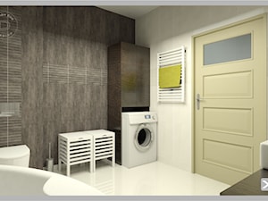 Łazienka wystrój nowoczesna w kolorach biel, brąz, szary, beż - zdjęcie od KP Produkcja Archi-Tektury