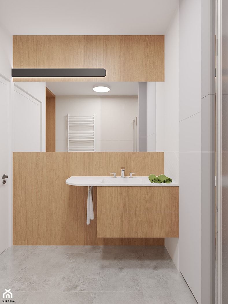 Apartament z ażurową kuchnią - Łazienka, styl minimalistyczny - zdjęcie od Xicorra Living - Homebook