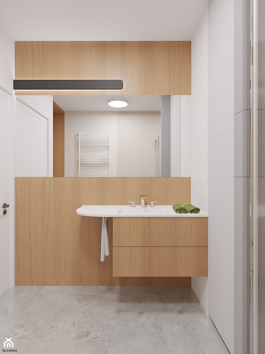 Apartament z ażurową kuchnią - Łazienka, styl minimalistyczny - zdjęcie od Xicorra Living