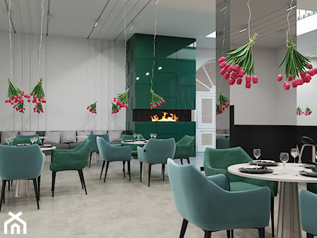 Aranżacje wnętrz - Wnętrza publiczne: Restauracja z zielonymi kaflami - Xicorra Living. Przeglądaj, dodawaj i zapisuj najlepsze zdjęcia, pomysły i inspiracje designerskie. W bazie mamy już prawie milion fotografii!