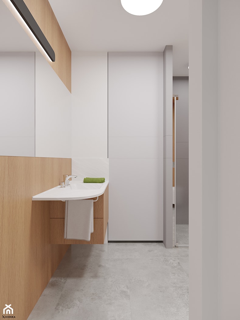 Apartament z ażurową kuchnią - Łazienka, styl minimalistyczny - zdjęcie od Xicorra Living - Homebook