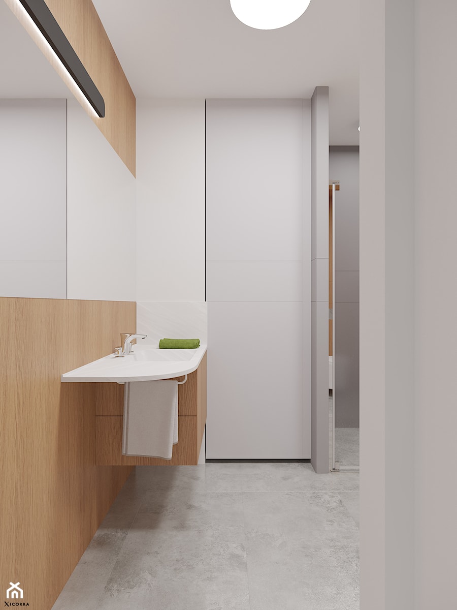 Apartament z ażurową kuchnią - Łazienka, styl minimalistyczny - zdjęcie od Xicorra Living